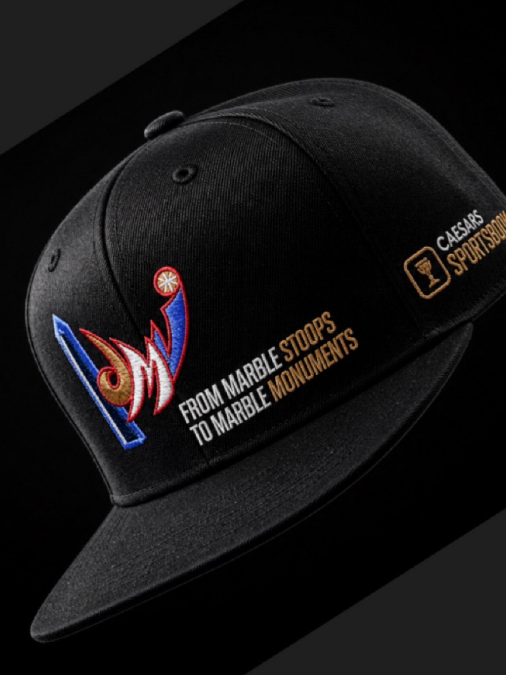 Caesars Sportsbook Black Embroidered Snapback Hat